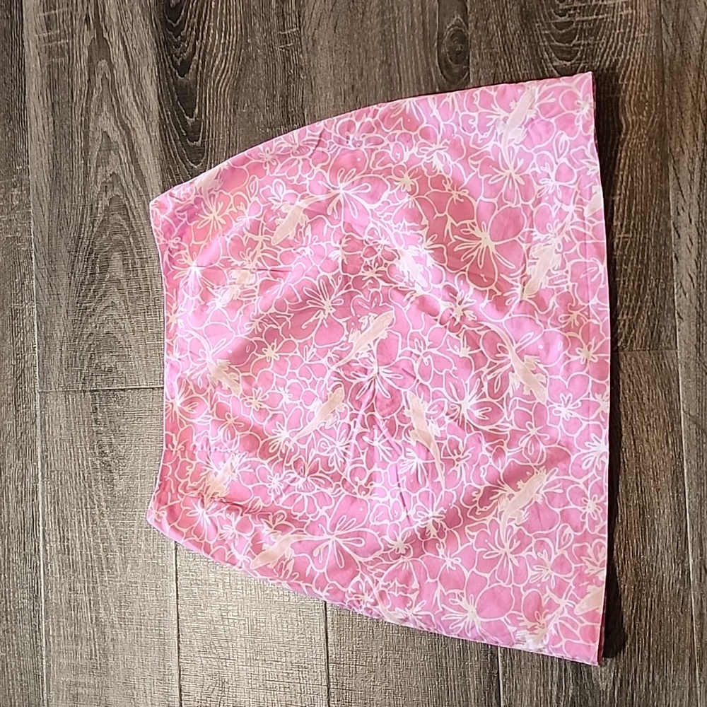 Lilly Pulitzer Pink Floral Mini Skirt